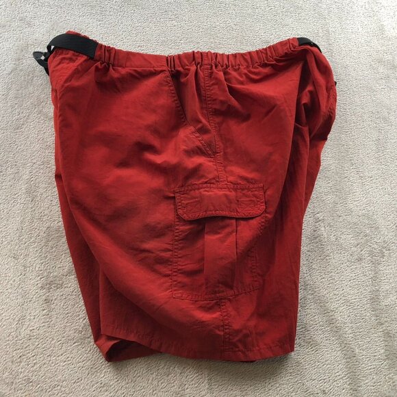 Mens Cargo Shorts Size 34 Measuered Elatic Waist Outdoors Hiking Adjustable Red - Picture 11 of 13
